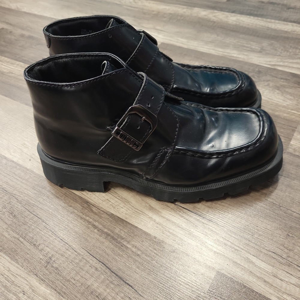 Vintage Dr. Martens Monk Strap Boots, Size 10, Made in England, Black